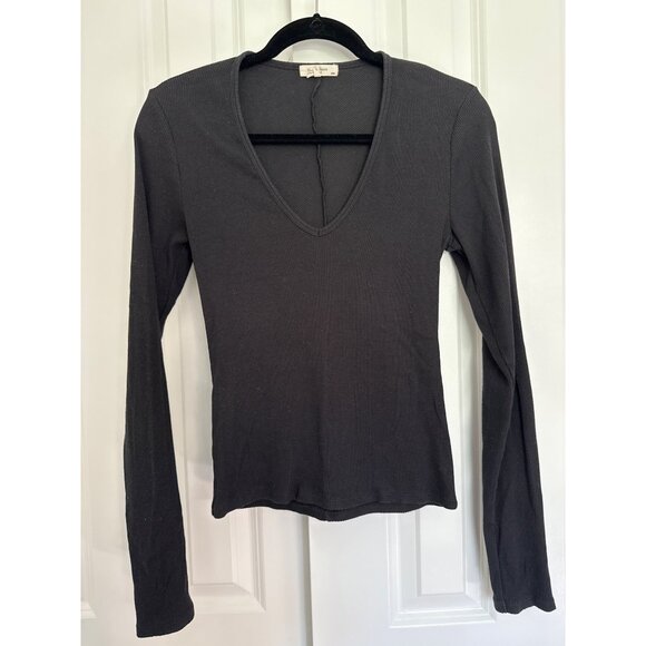 Rag & Bone ribbed long-sleeve t-shirt, Black, size Medium - Picture 2 of 6